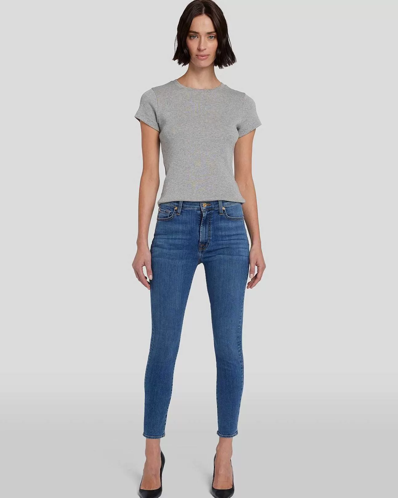 7 For All Mankind Ankle Skinny In Mit Hoher Taille Meisa New