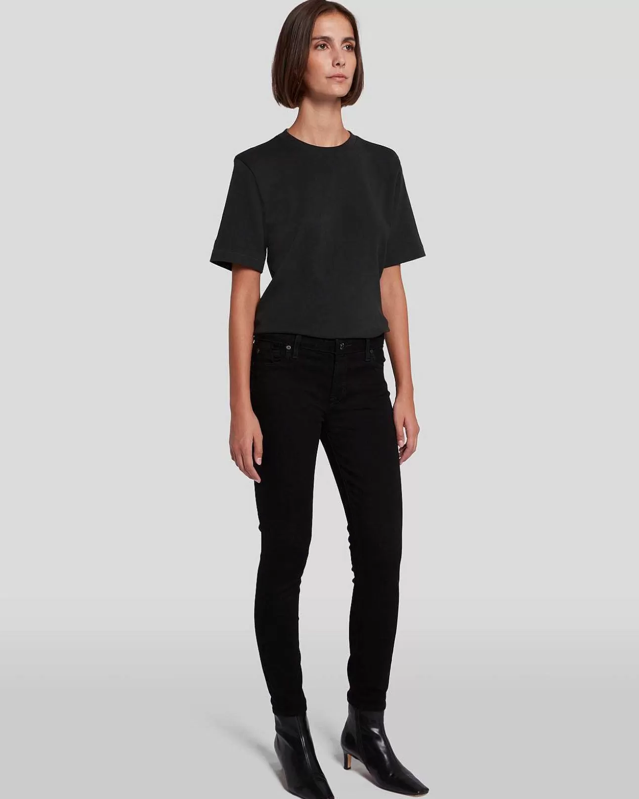 7 For All Mankind B(Air) Ankle Skinny In Schwarz Gespult Store