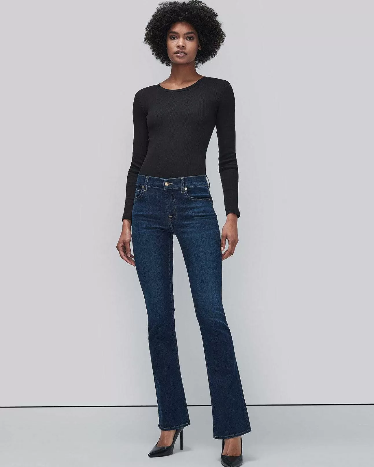 7 For All Mankind B(Air) Kimmie Bootcut In Gespultes Indigo Flash Sale