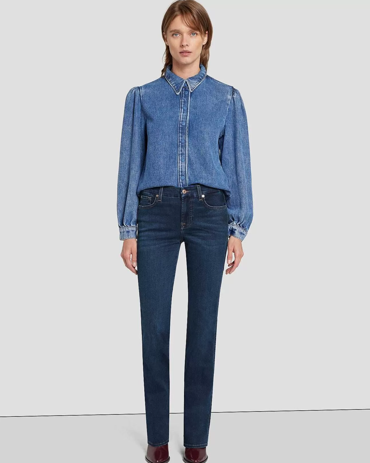 7 For All Mankind B(Air) Kimmie Straight In Rinsed Indigo Store