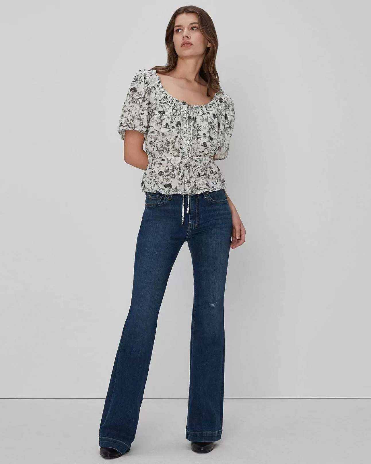 7 For All Mankind Bauerntop In Grune Toile Outlet