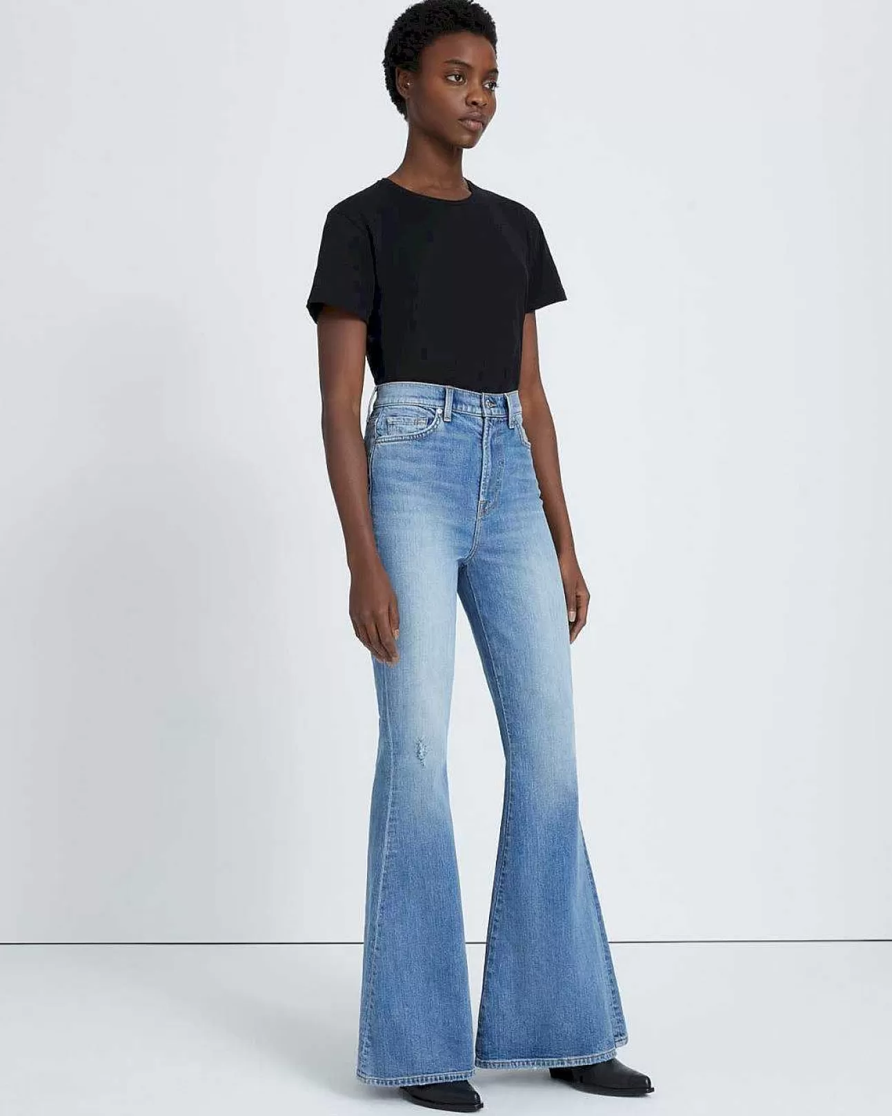 7 For All Mankind Beauty Denim Mega Flare In Maribel Best Sale