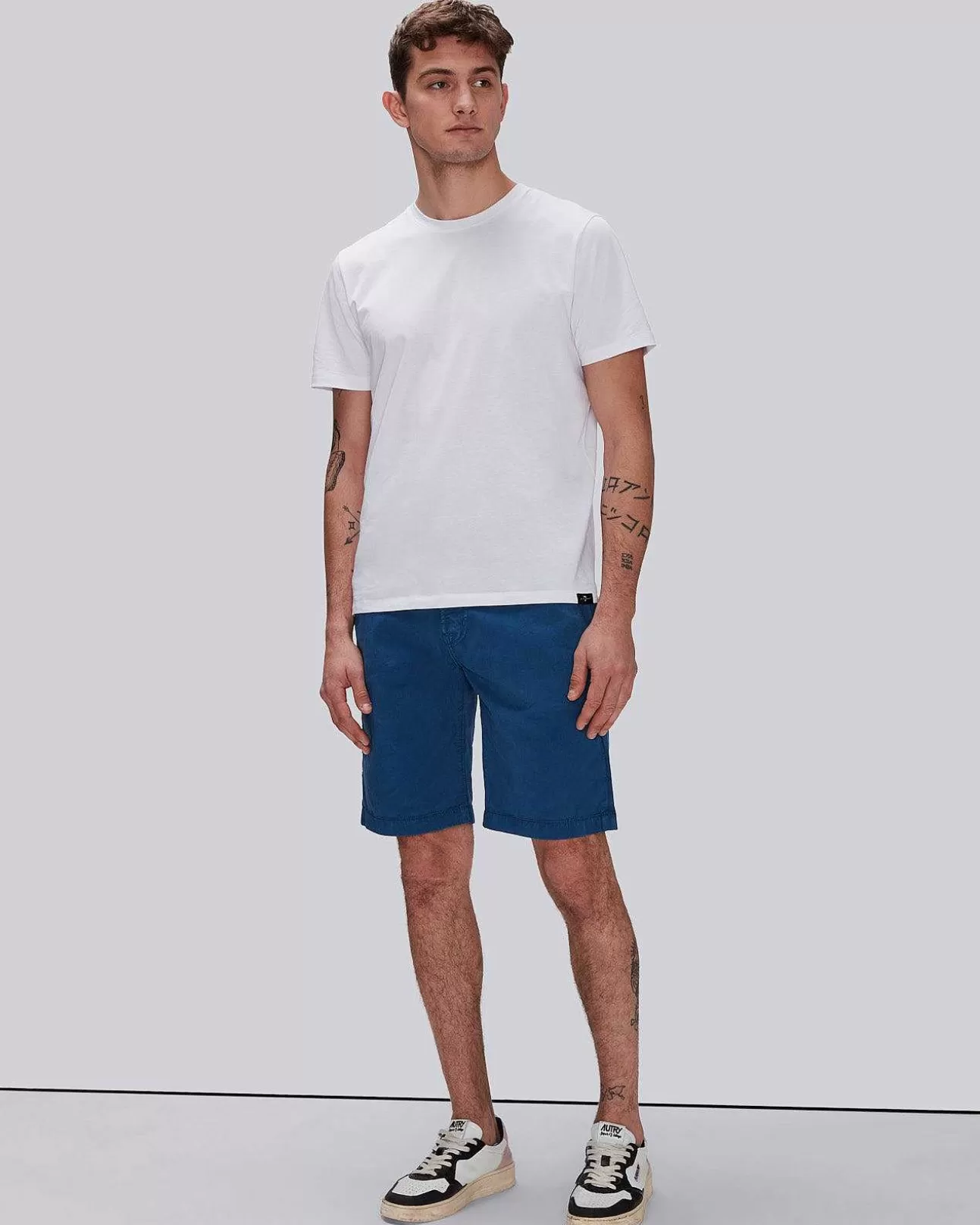 7 For All Mankind Chino-Shorts Aus Airweft-Twill Meeresboden Hot