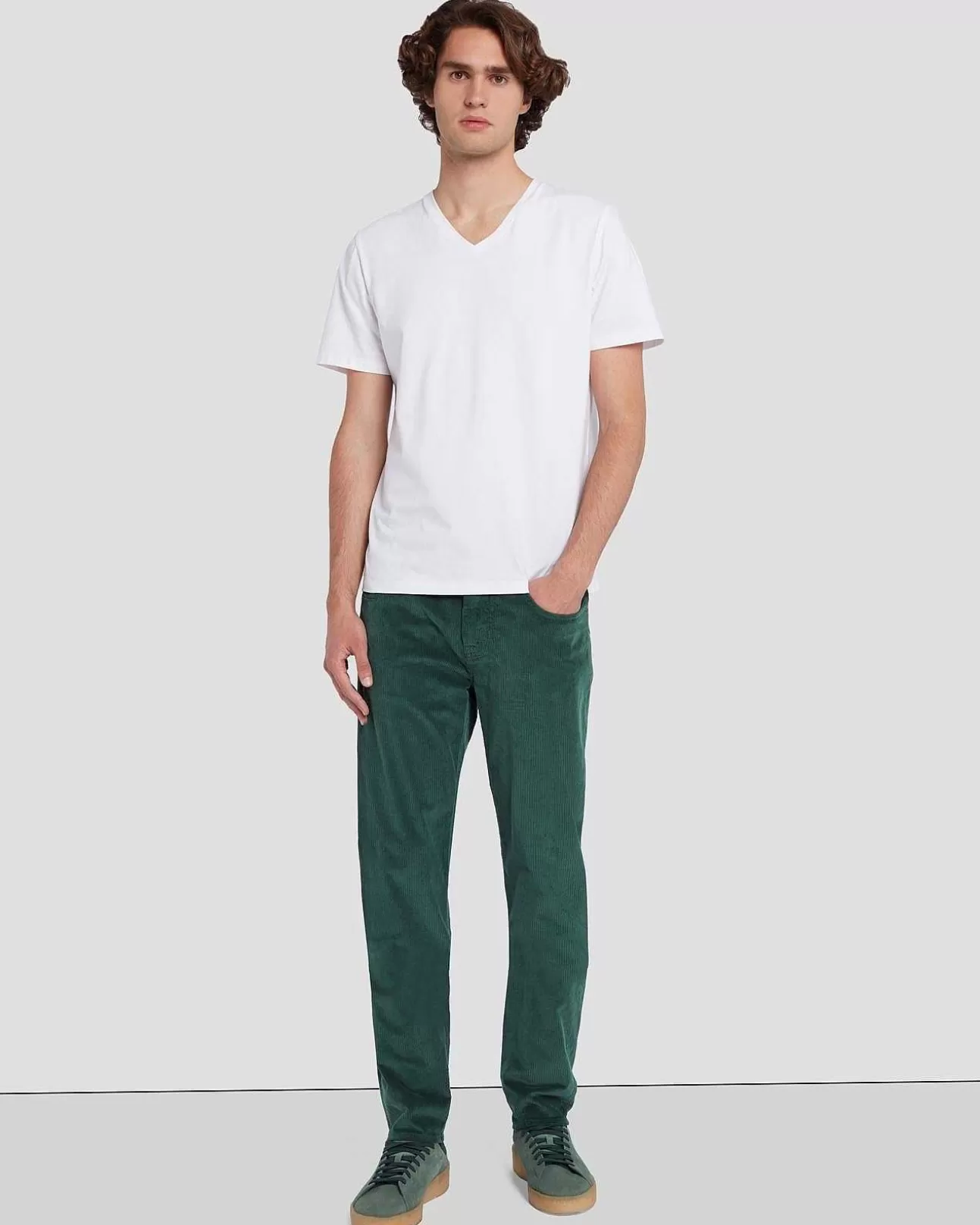 7 For All Mankind Cord Slimmy Tapered In Jagergrun Online