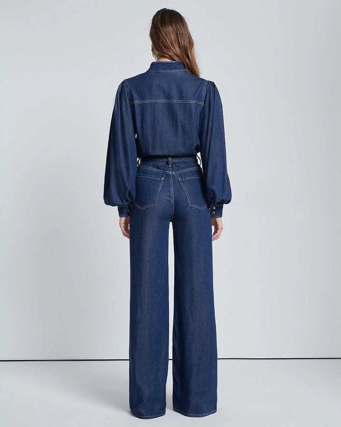 7 For All Mankind Denim Lustre Jo Jumpsuit In Neugierig Flash Sale