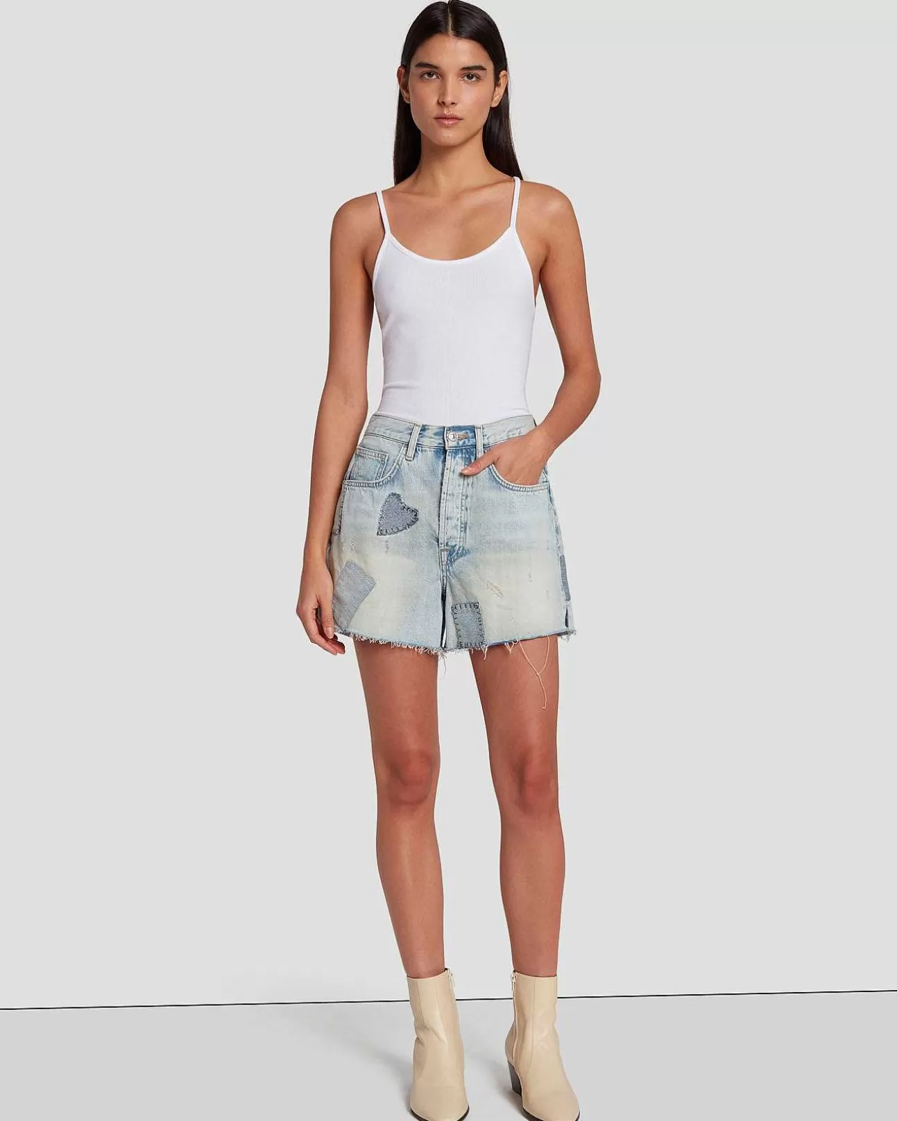 7 For All Mankind Easy Ruby Short Im Iris-Patchwork Irisches Patchwork Cheap