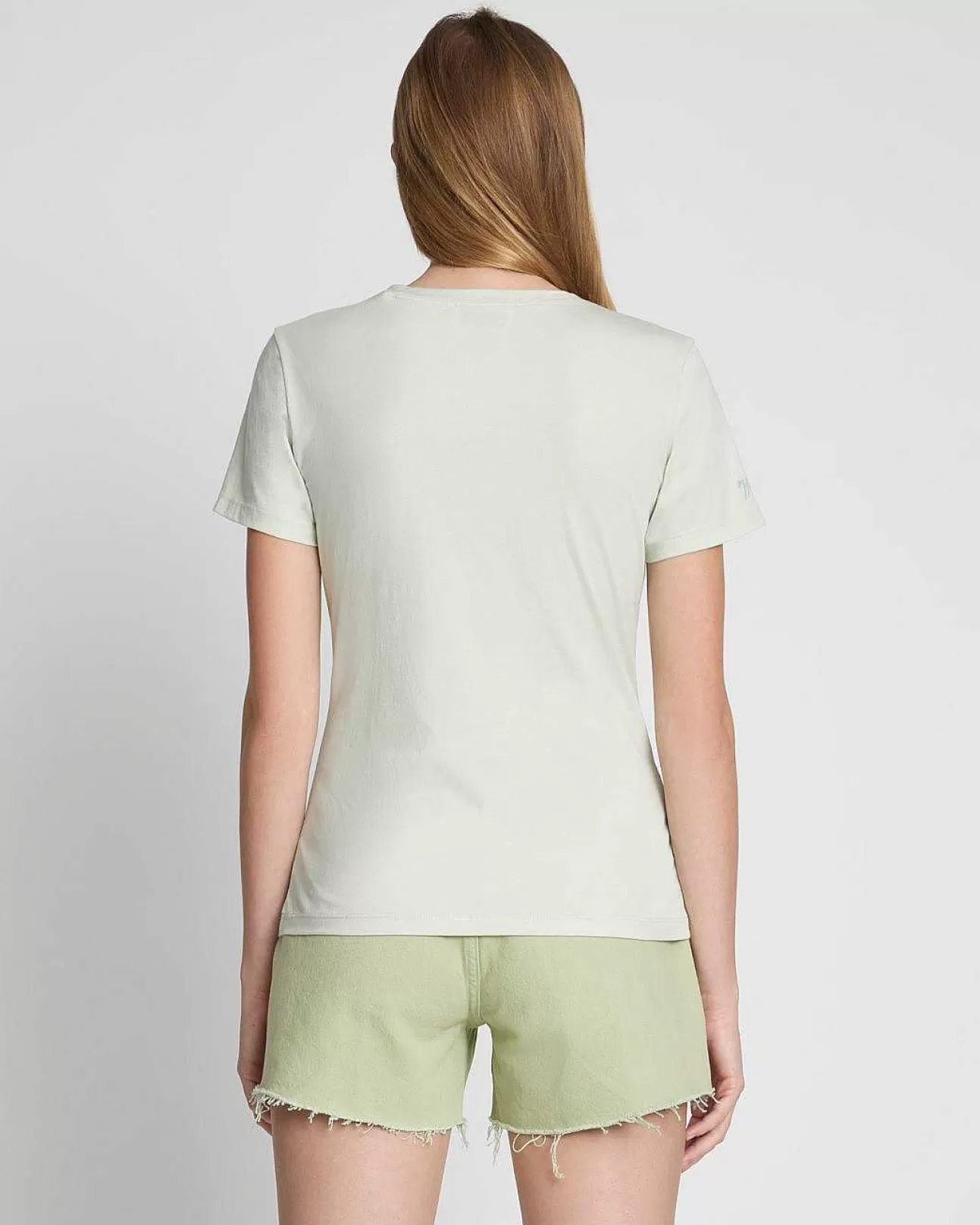 7 For All Mankind Einfaches T-Shirt Mit V-Ausschnitt Aus Pima-Baumwolle Meeresschaum Sale