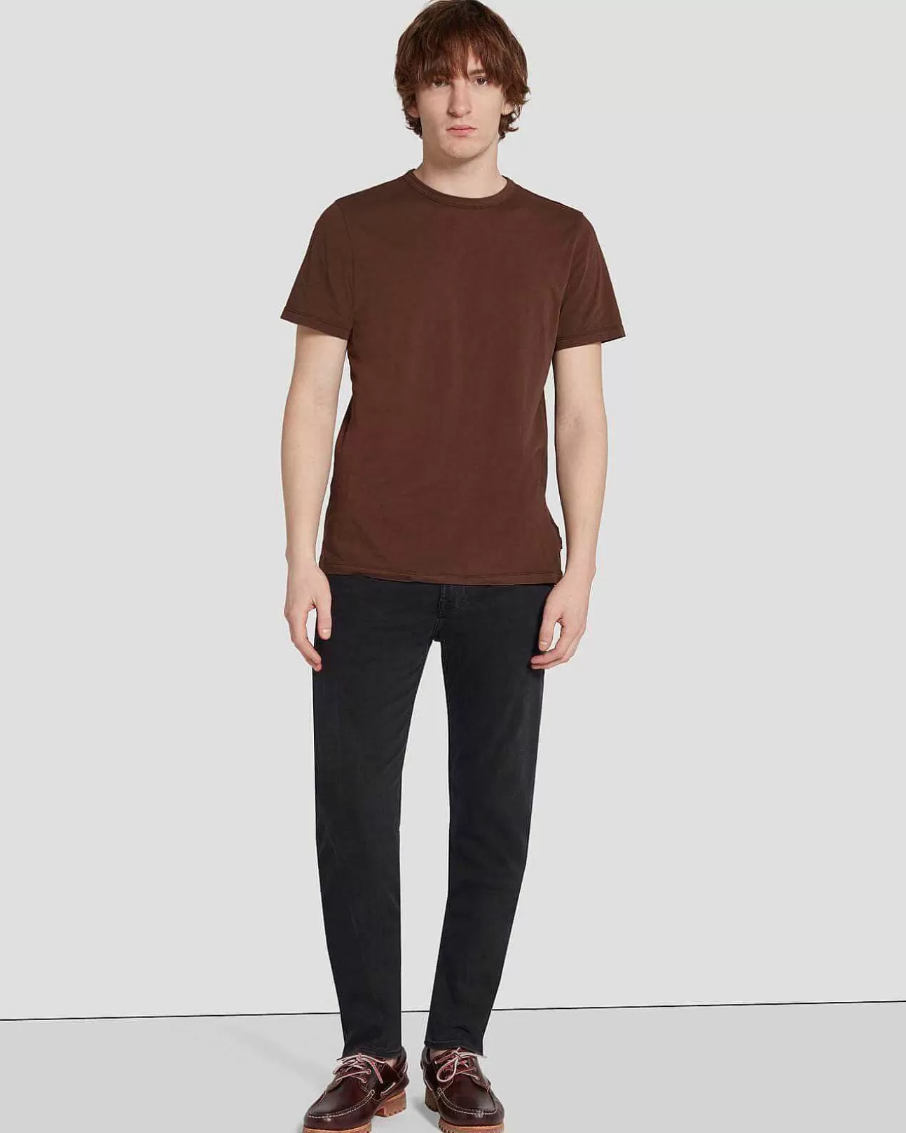 7 For All Mankind Federleichtes T-Shirt Kastanie Cheap