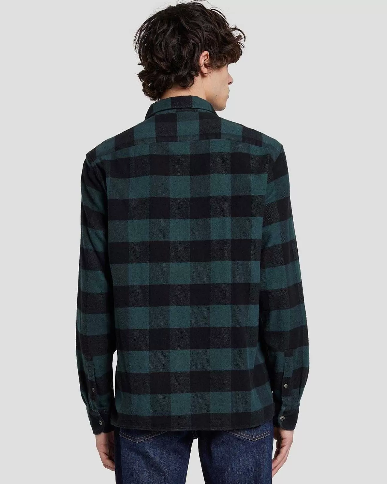 7 For All Mankind Flanell-Overshirt In Jagergrun New