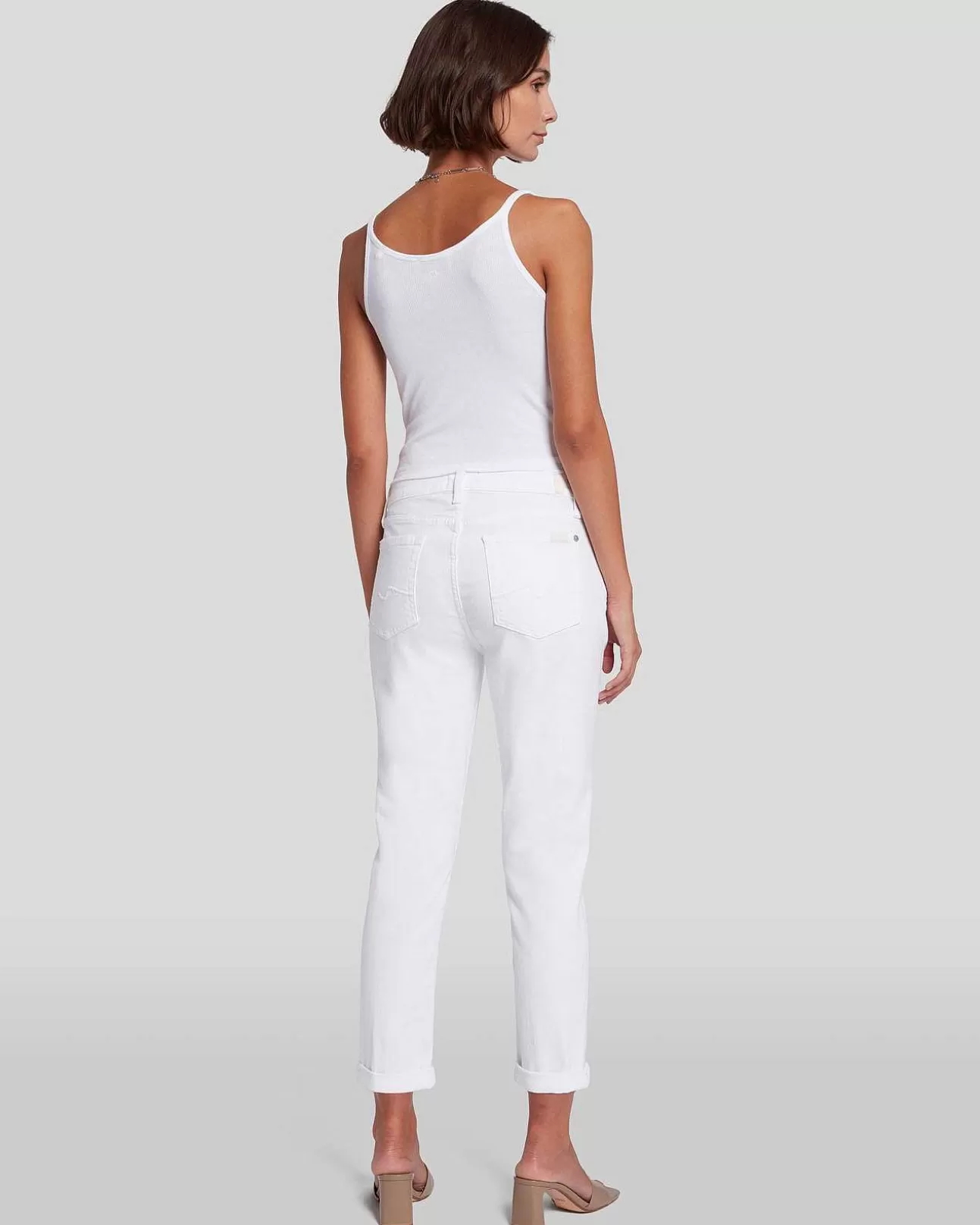 7 For All Mankind Josefina Aus Gebrochenem Twill In Weis Bk Twl Wht Shop