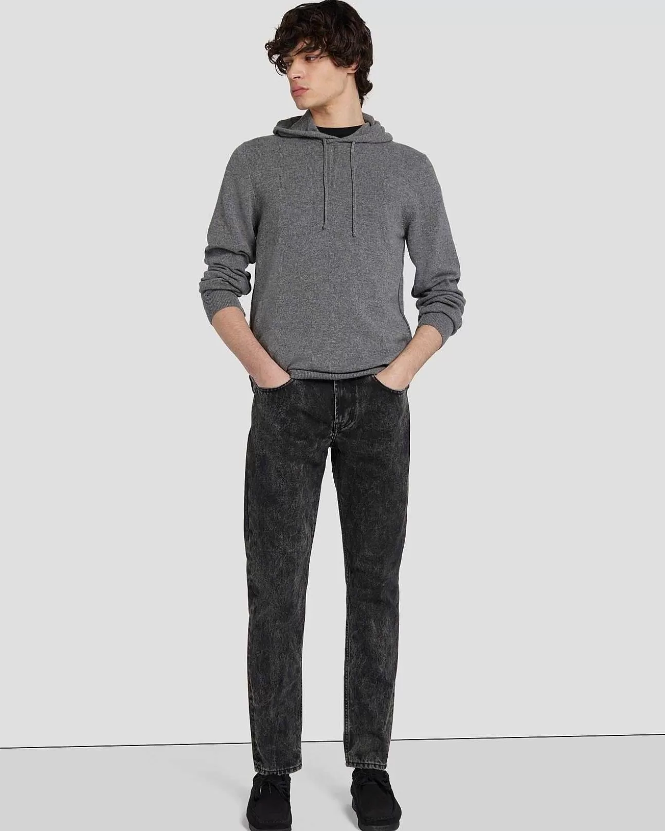 7 For All Mankind Kapuzenpullover Aus Kaschmir Heather Grey Shop