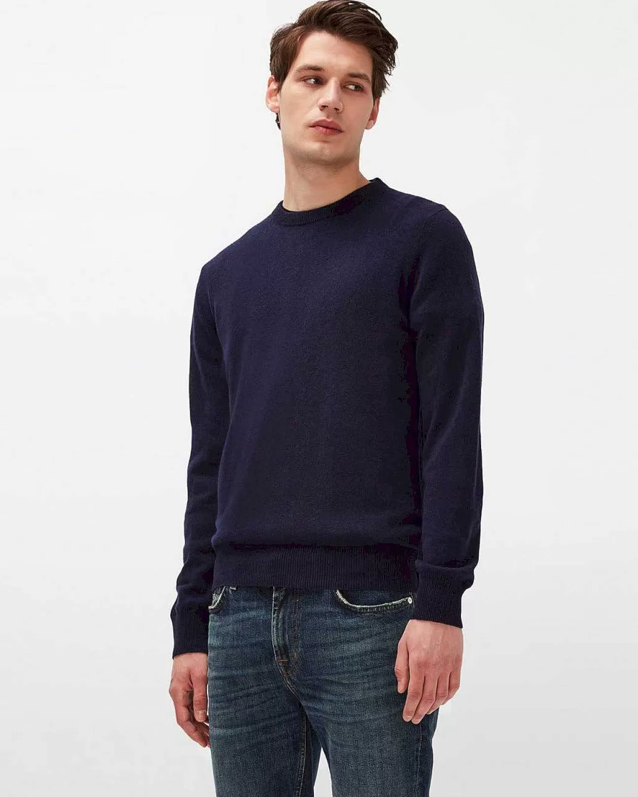 7 For All Mankind Kaschmirpullover Mit Rundhalsausschnitt Marine Store