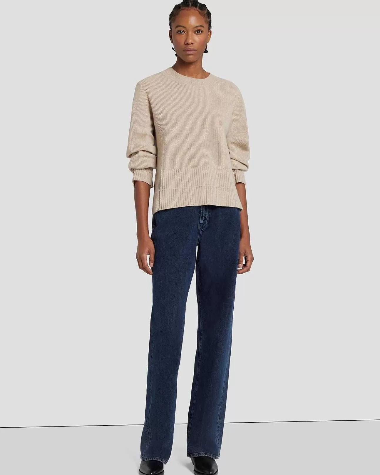 7 For All Mankind Kaschmirpullover Mit Rundhalsausschnitt Haferflocken Online