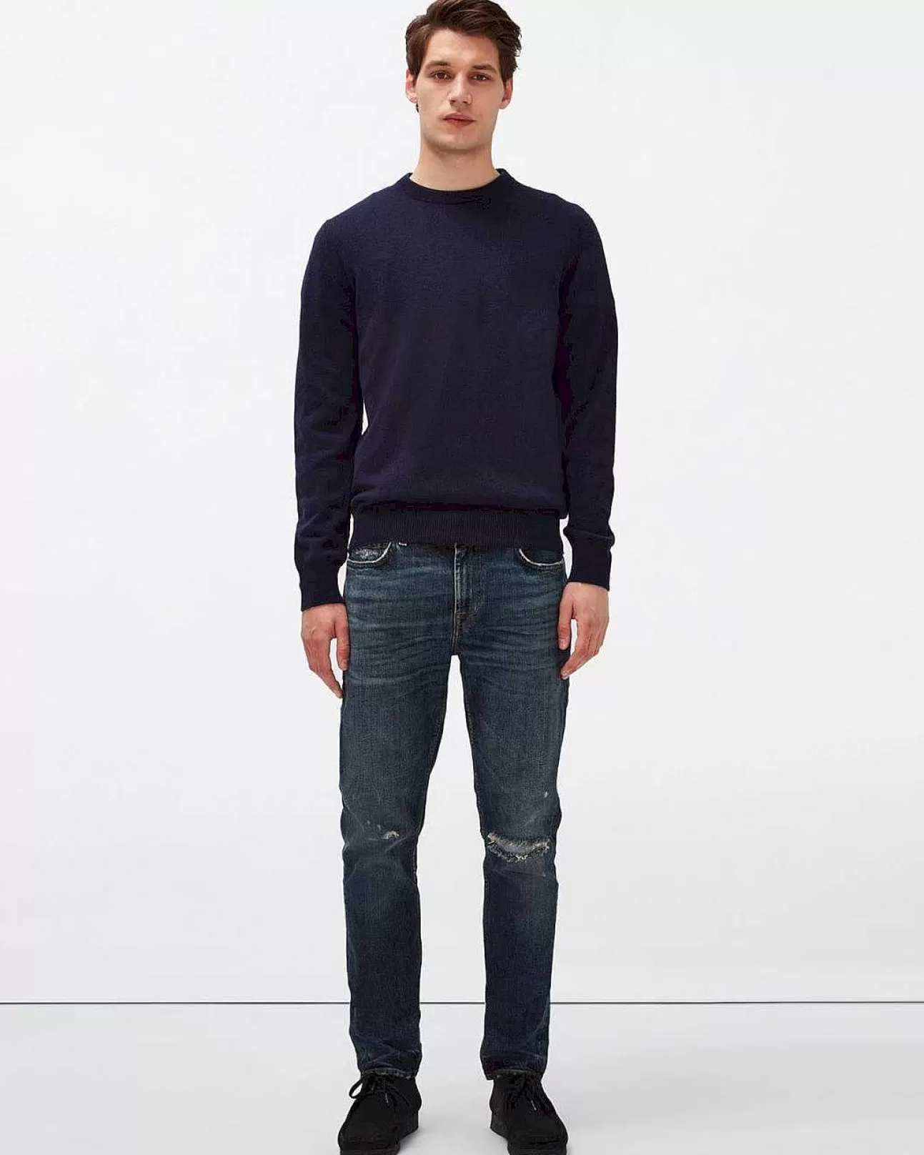 7 For All Mankind Kaschmirpullover Mit Rundhalsausschnitt Marine Store