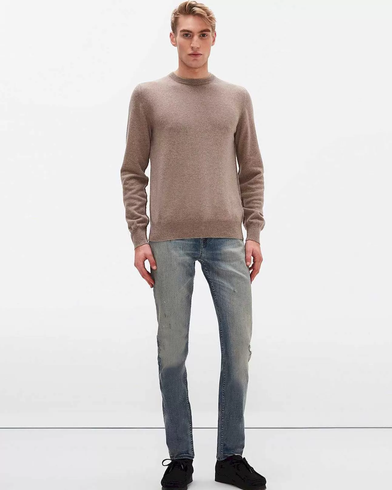 7 For All Mankind Kaschmirpullover Mit Rundhalsausschnitt Taupe Cheap