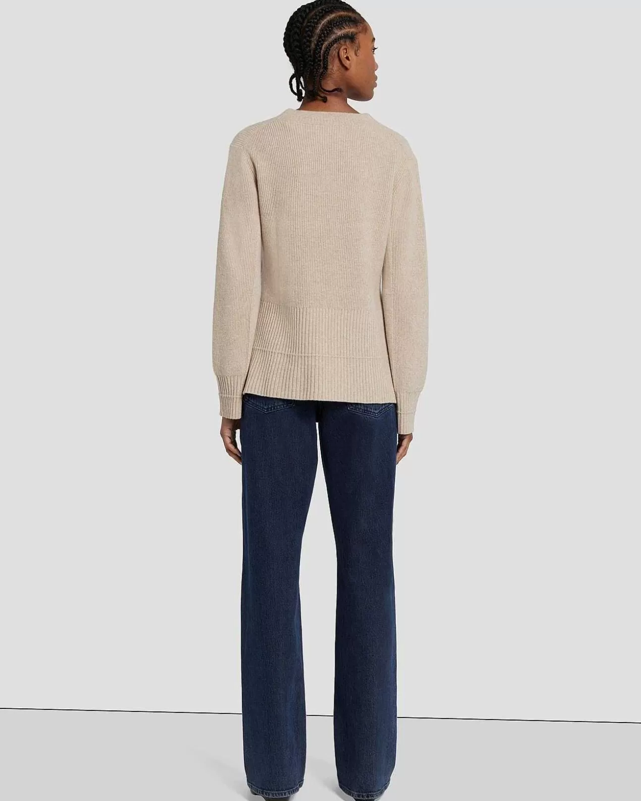 7 For All Mankind Kaschmirpullover Mit Rundhalsausschnitt Haferflocken Online