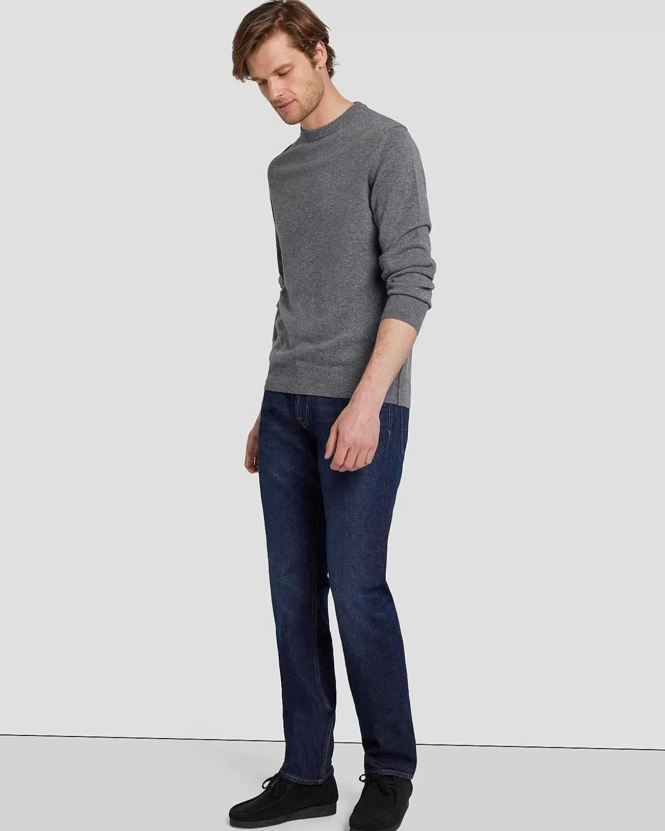 7 For All Mankind Kaschmirpullover Mit Rundhalsausschnitt Heather Grey Online