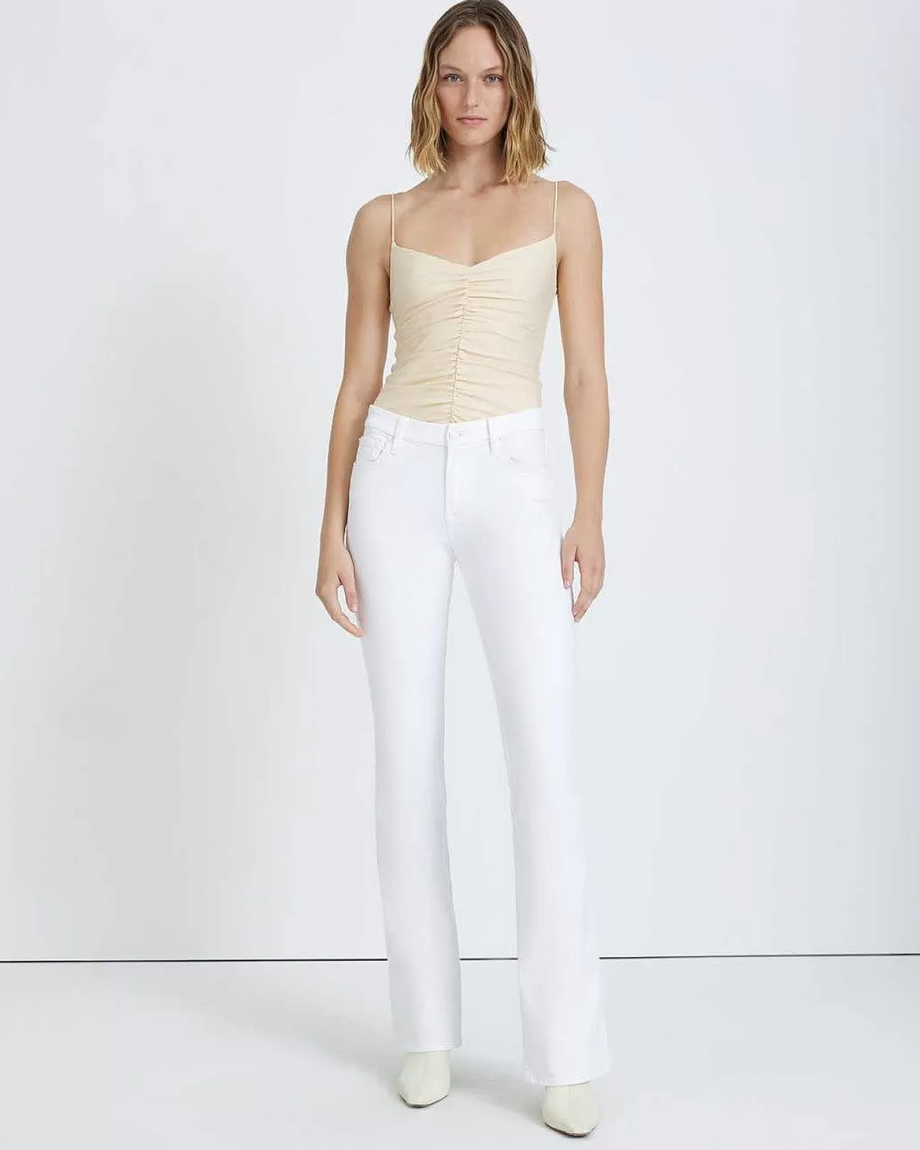 7 For All Mankind Kimmie Bootcut In Sauberes Weis Flash Sale