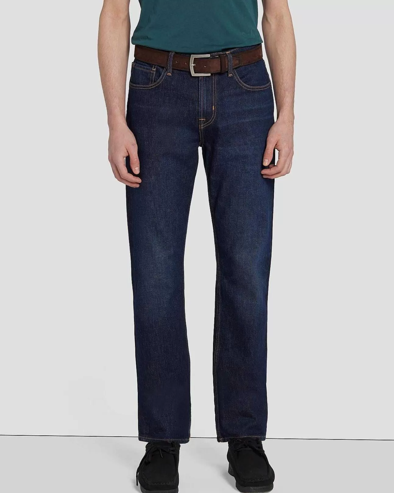 7 For All Mankind Klassischer Wildledergurtel Dunkelbraun Sale