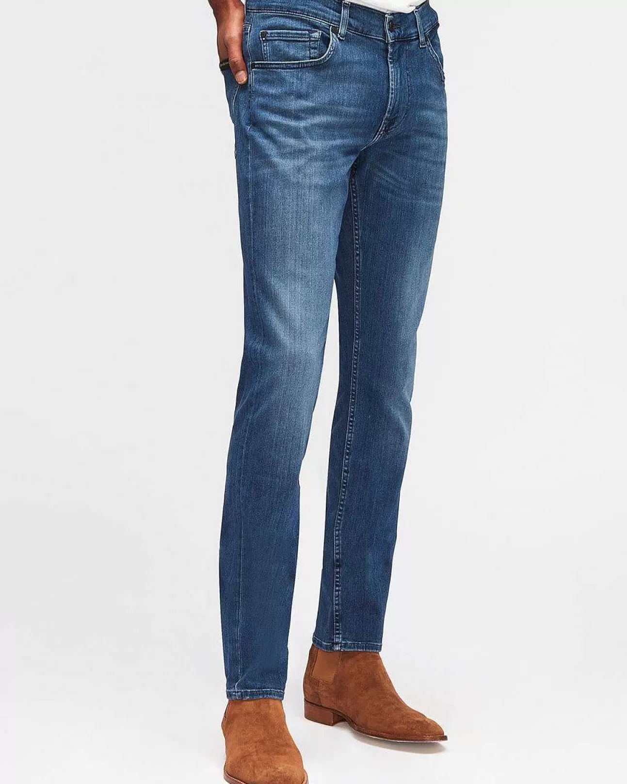 7 For All Mankind Luxe Performance Plus Slimmy In Mittelblau Discount