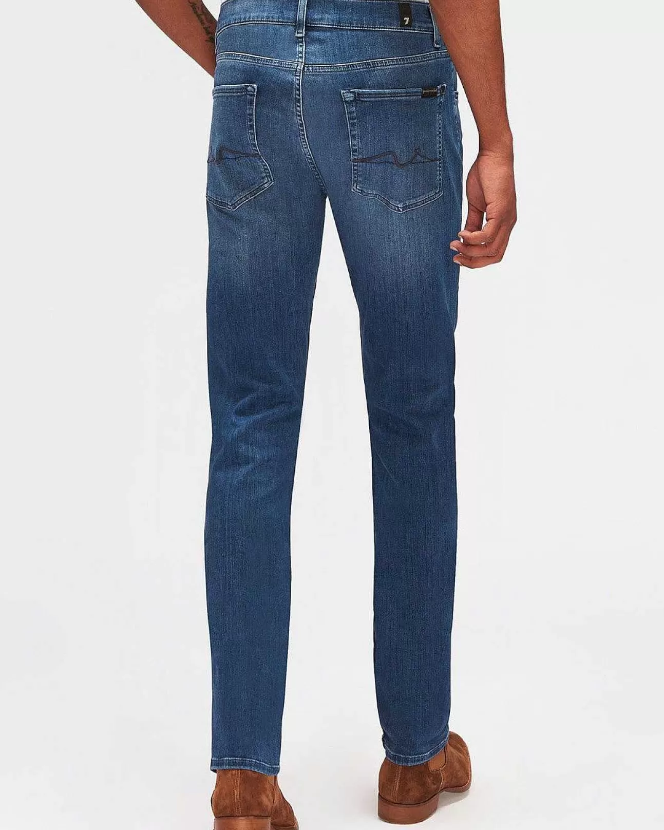 7 For All Mankind Luxe Performance Plus Slimmy In Mittelblau Discount