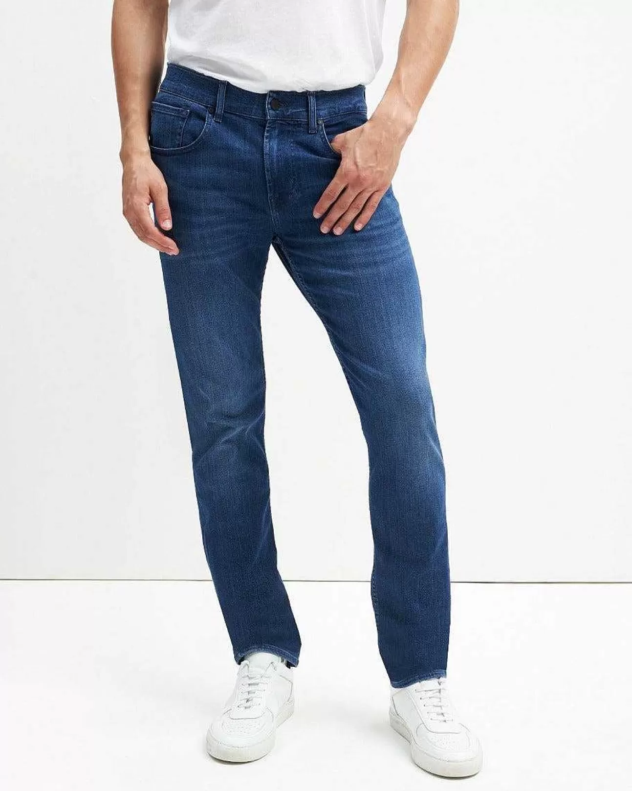 7 For All Mankind Luxe Performance Plus Slimmy Tapered In Mittelblau Discount