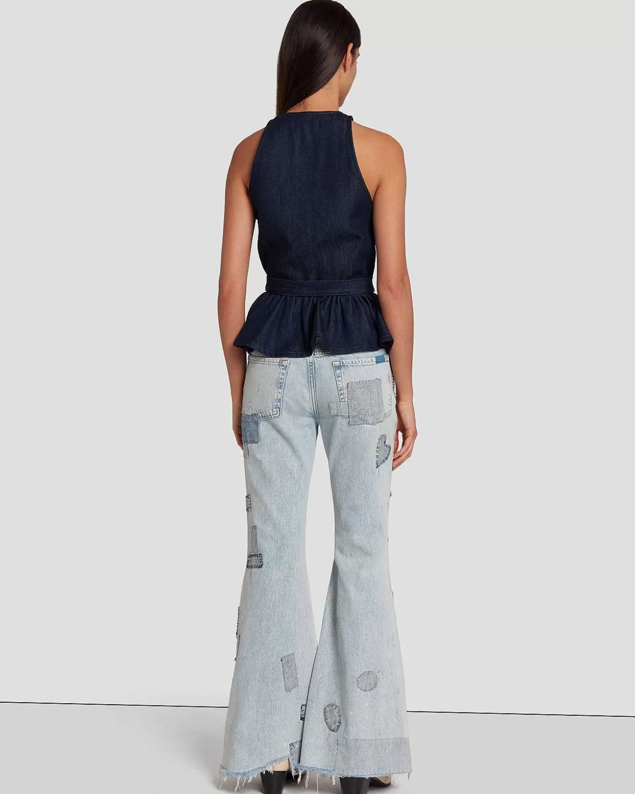 7 For All Mankind Masgeschneiderte Weste In Denim Lustre Dunkle Spulung Discount