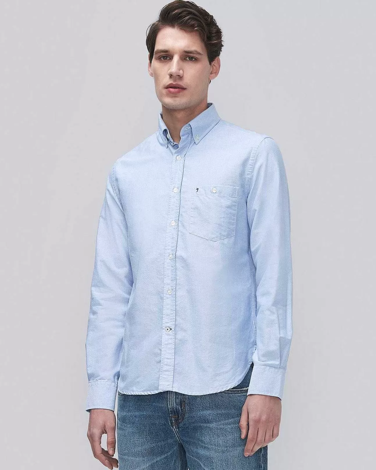 7 For All Mankind Oxford-Hemd In Hellblau Hot