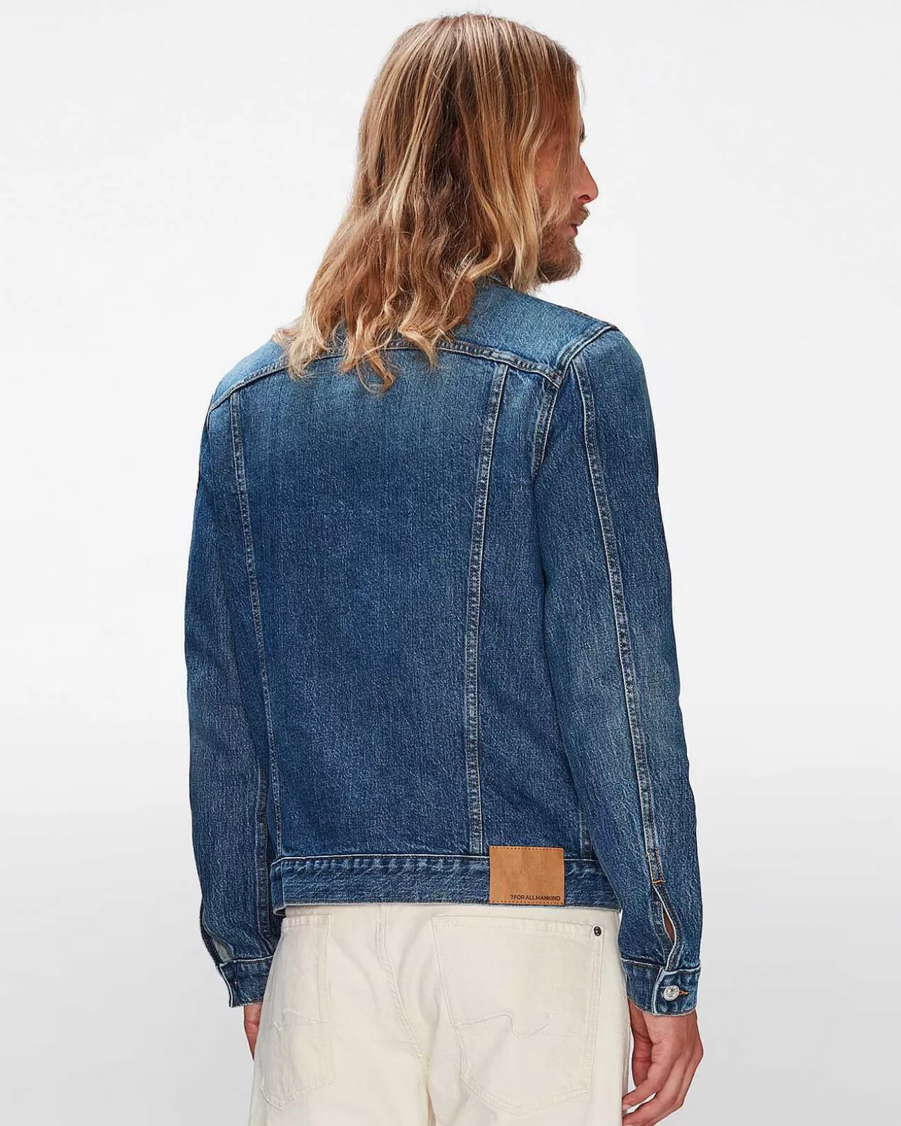 7 For All Mankind Perfekte Trucker-Jacke Lagune Discount