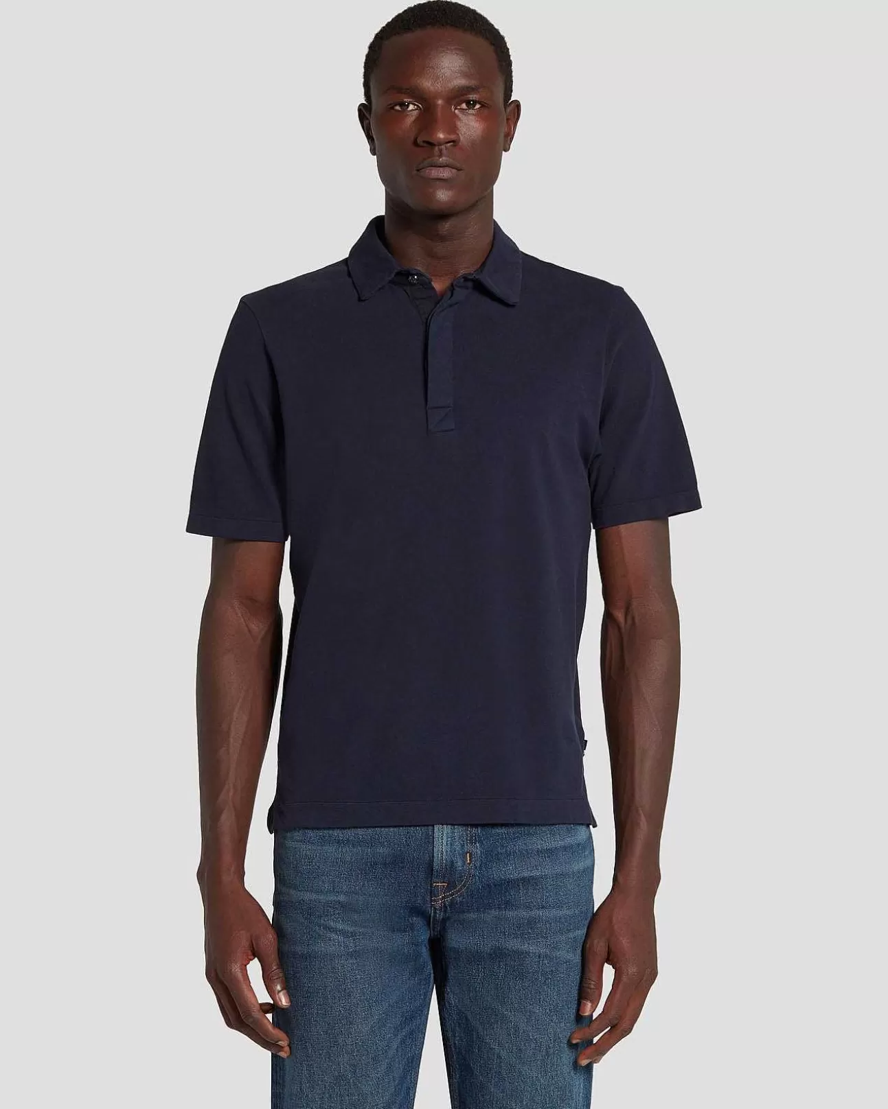 7 For All Mankind Poloshirt Aus Pique-Strick Marine Cheap