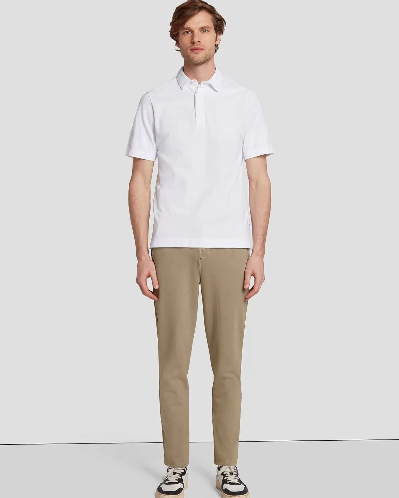 7 For All Mankind Poloshirt Aus Pique-Strick Weis Discount