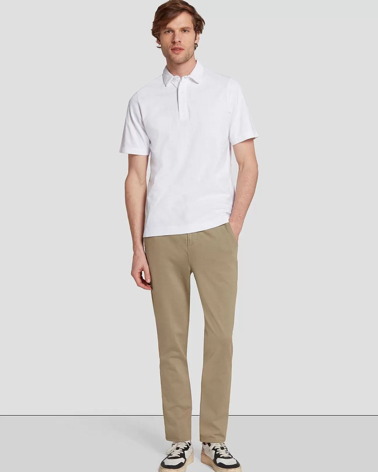 7 For All Mankind Poloshirt Aus Pique-Strick Weis Discount