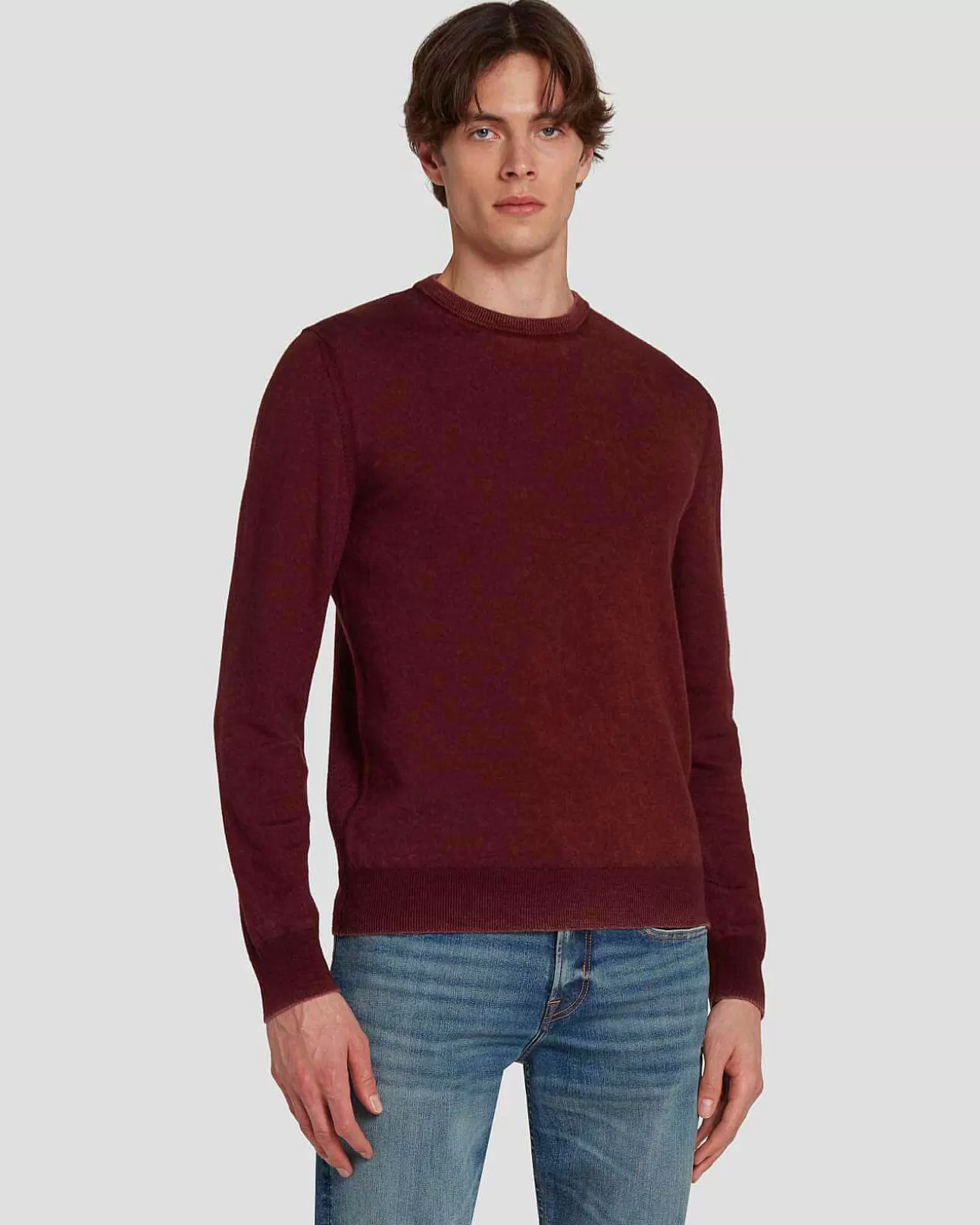 7 For All Mankind Pullover Aus Merinowolle Maulbeere Flash Sale