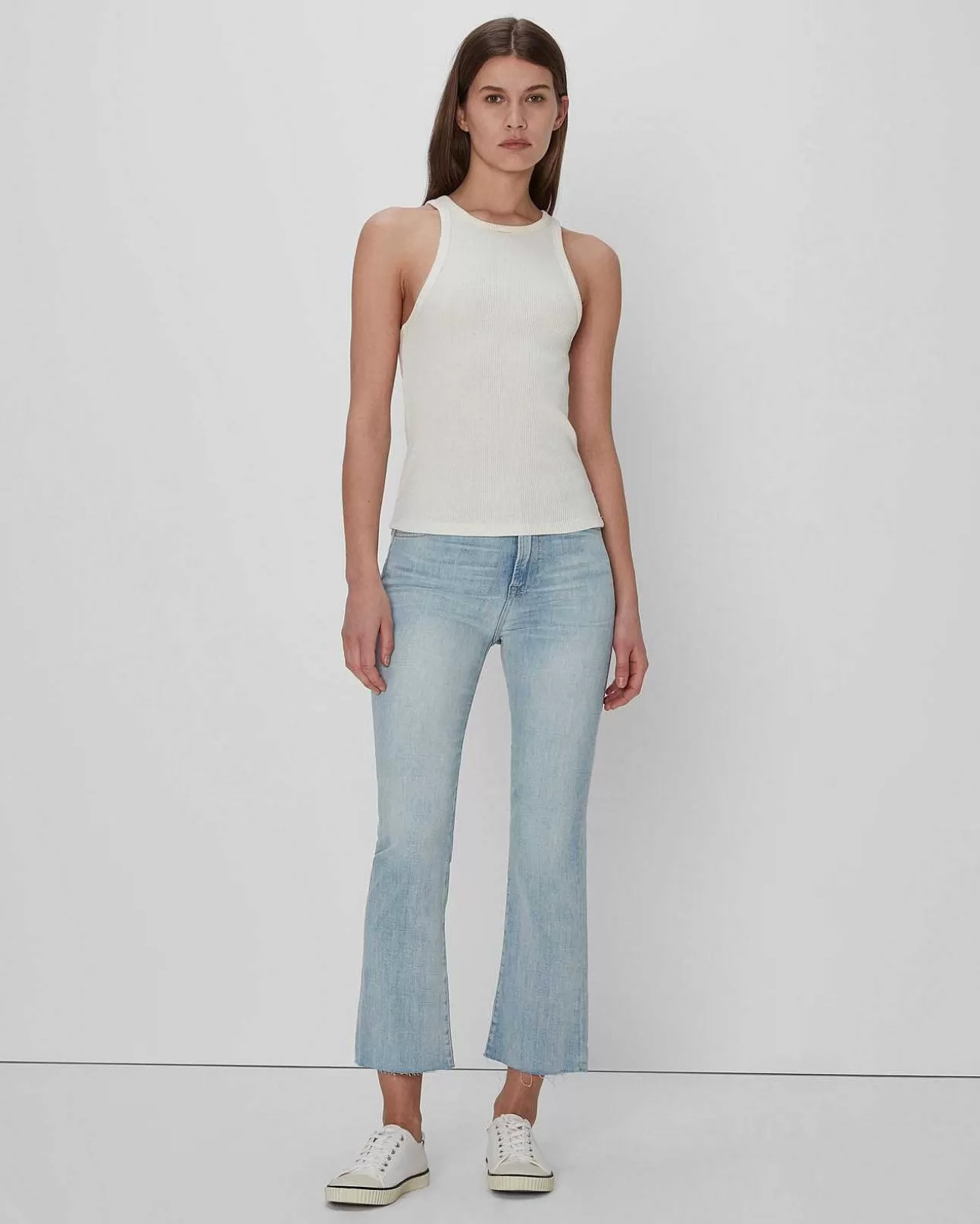 7 For All Mankind Racerback-Tanktop Elfenbein Cheap