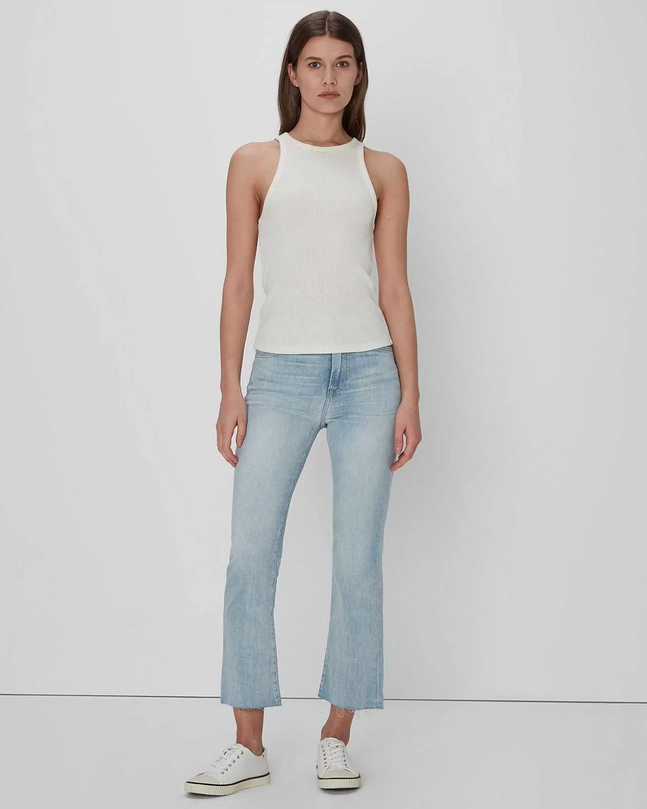 7 For All Mankind Racerback-Tanktop Elfenbein Cheap