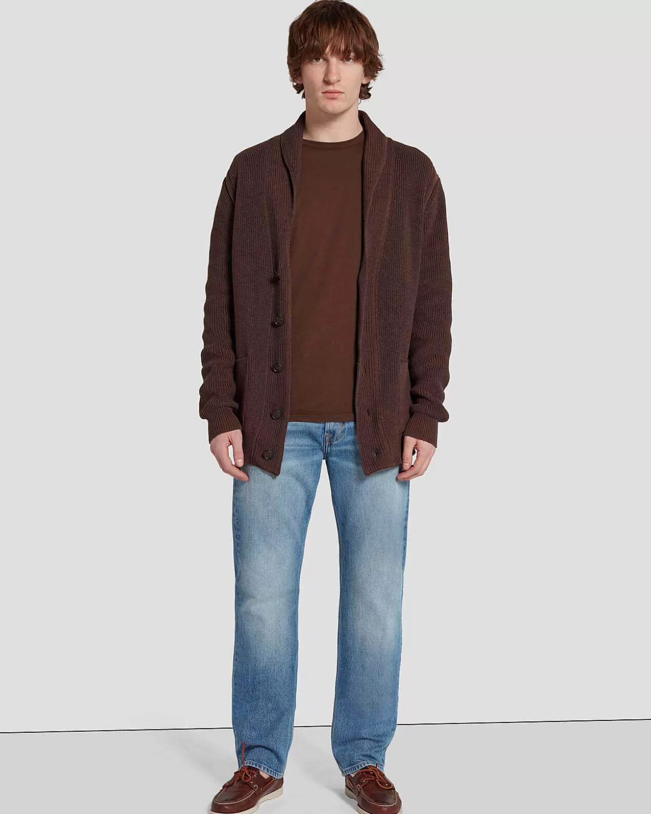 7 For All Mankind Schal-Cardigan In Kastanie Store