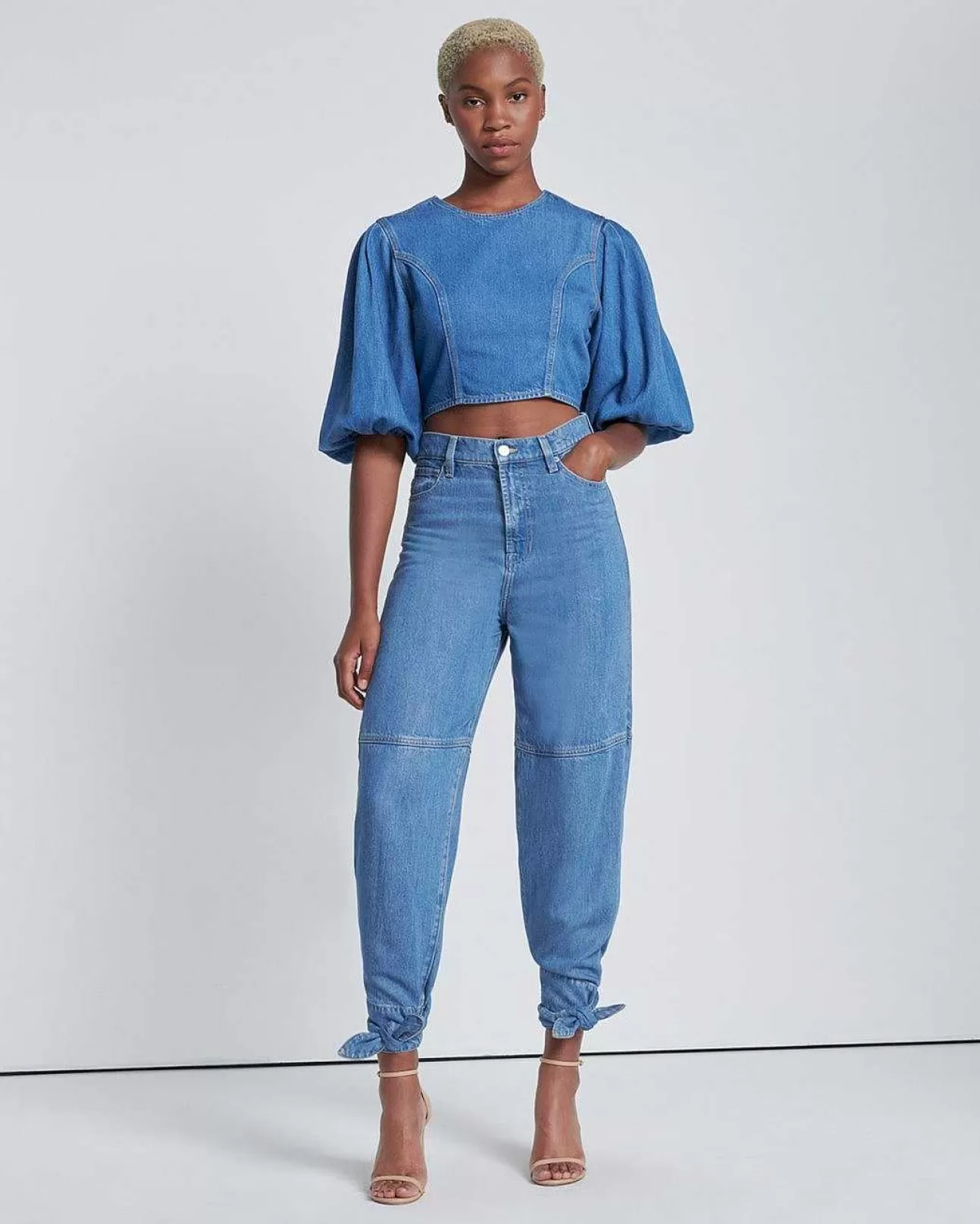 7 For All Mankind Schmal Zulaufende Jeans Mit Knochelbindung Tulpe Flash Sale