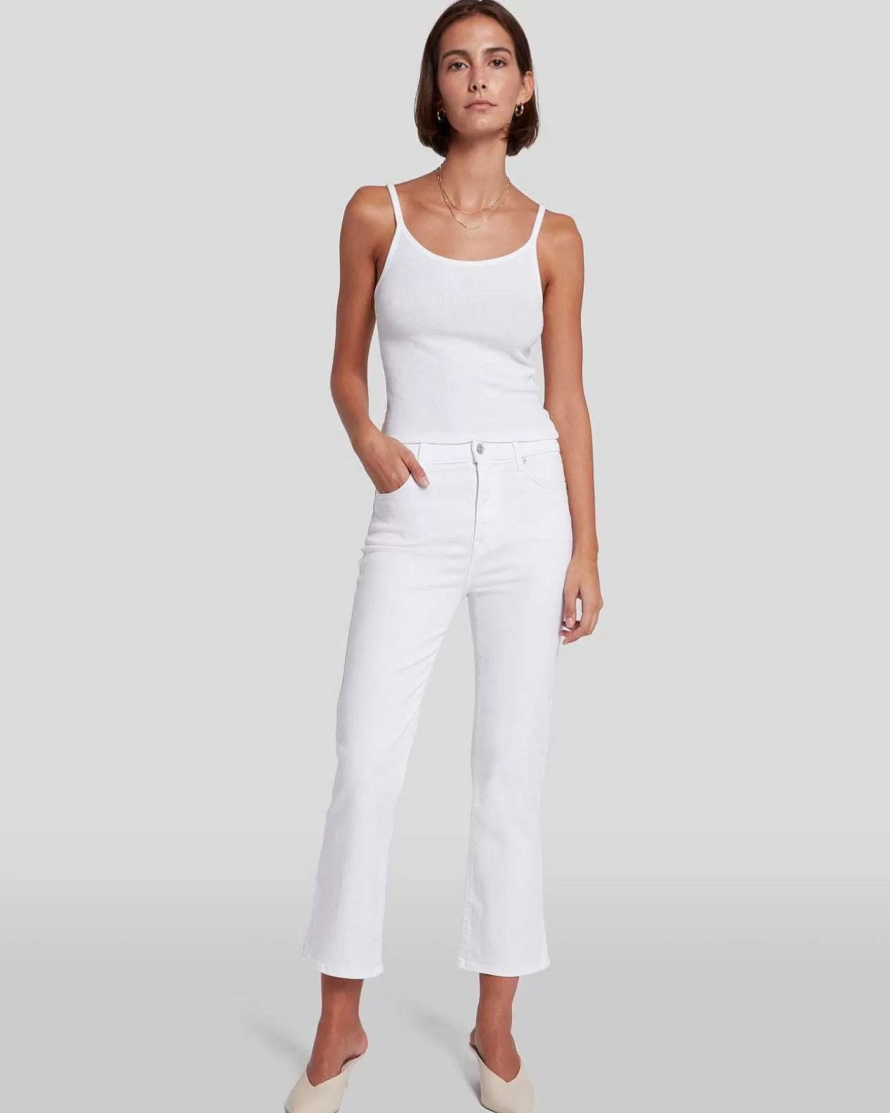 7 For All Mankind Slim Illusion High Waist Slim Kick-In Luxurioses Weis Discount