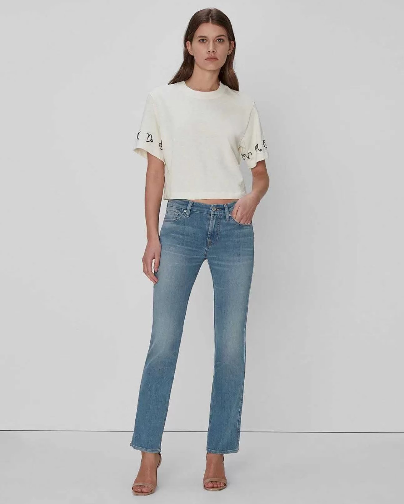 7 For All Mankind Slim Illusion Kimmie Straight In Delphi Clearance