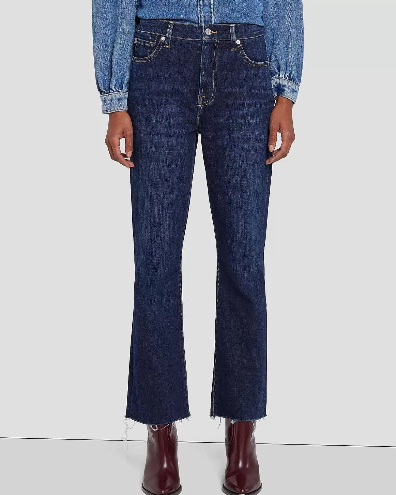 7 For All Mankind Slim-Kick-In-Stoff Aus Gebrochenem Twill Mit Hoher Taille Calix Online