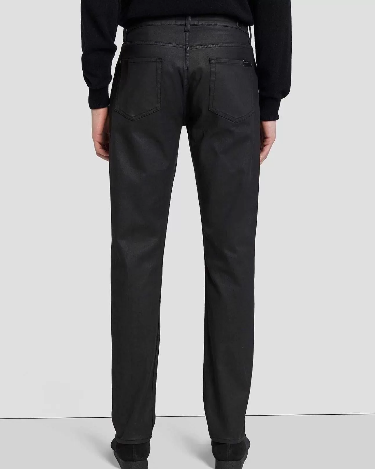 7 For All Mankind Slimmy Tapered In Coated Schwarz Clearance