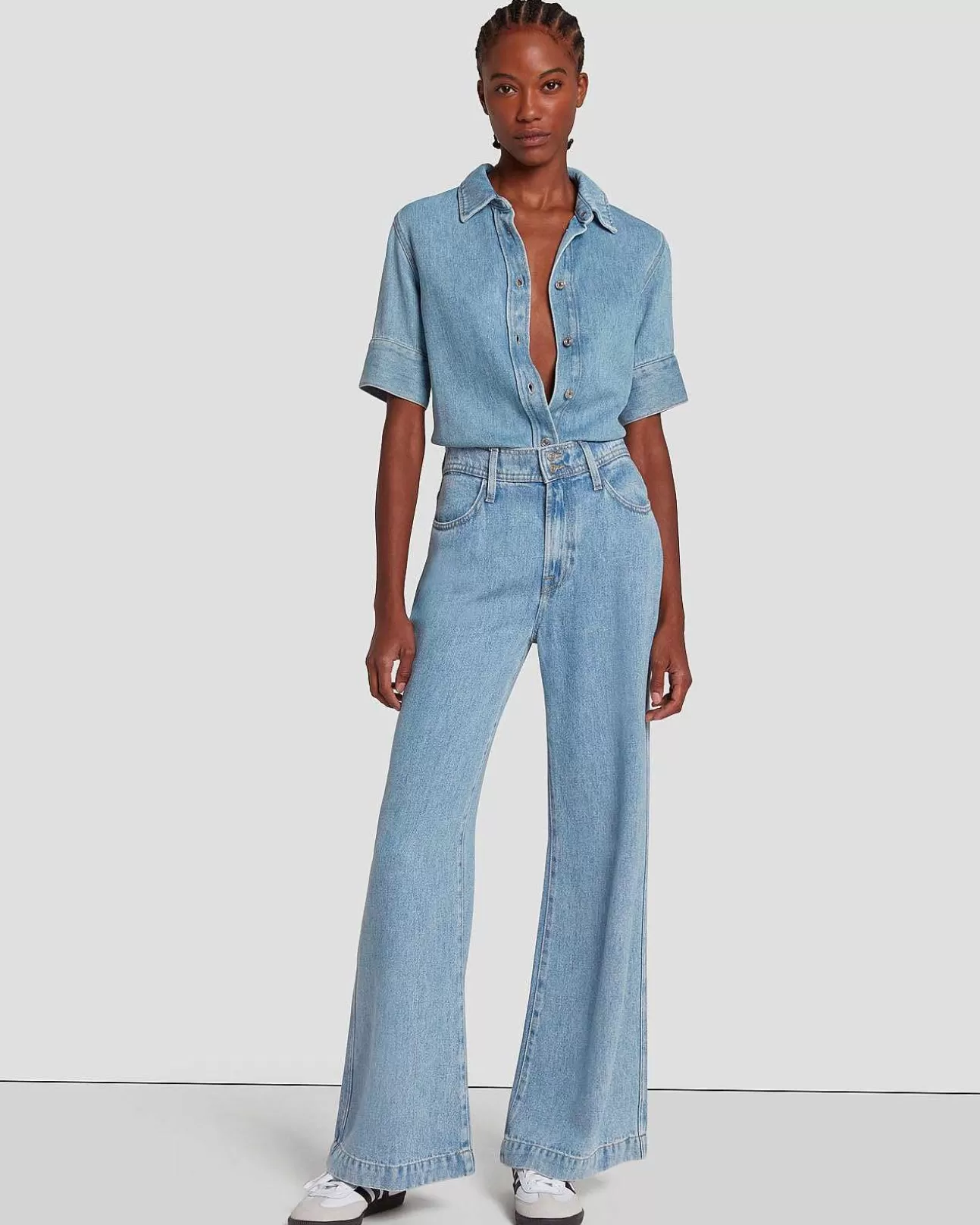 7 For All Mankind Tailorless Denim Lustre Modern Dojo In Vulkanblau Best Sale