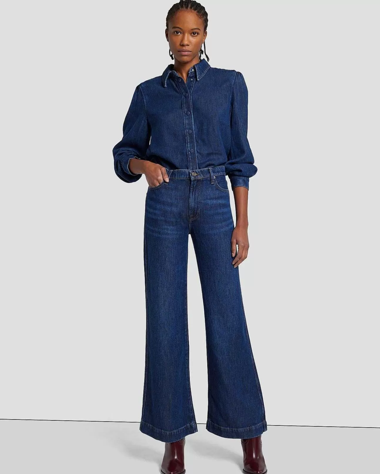 7 For All Mankind Tailorless Denim Lustre Modern Dojo In Mohn Cheap