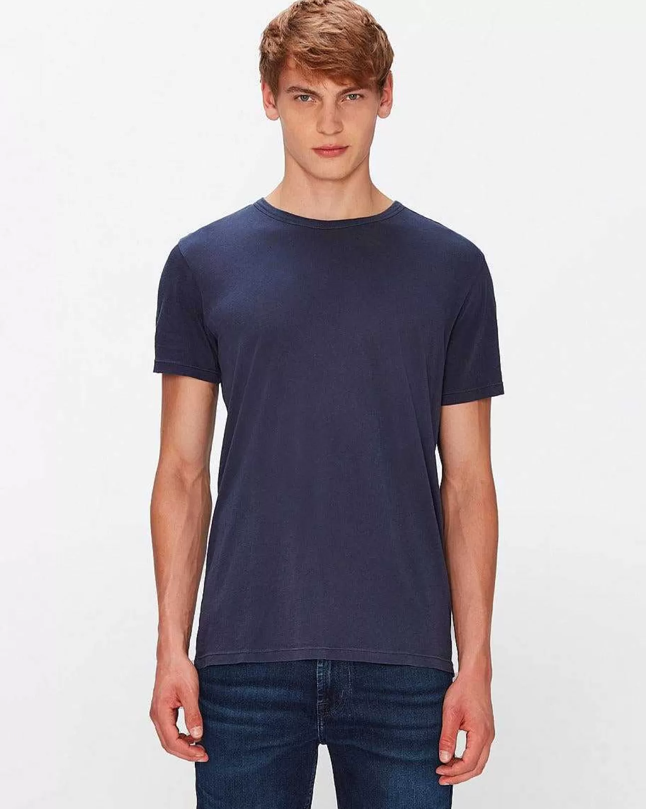 7 For All Mankind T-Shirt Aus Federleichter Baumwolle Marine Outlet