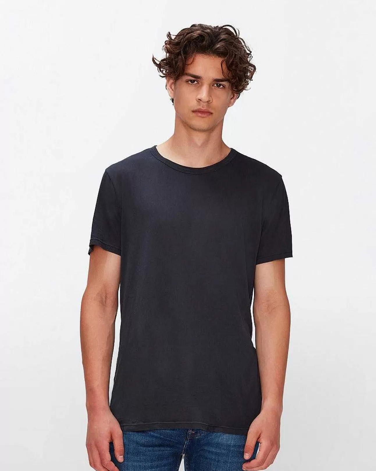 7 For All Mankind T-Shirt Aus Federleichter Baumwolle Schwarz Sale