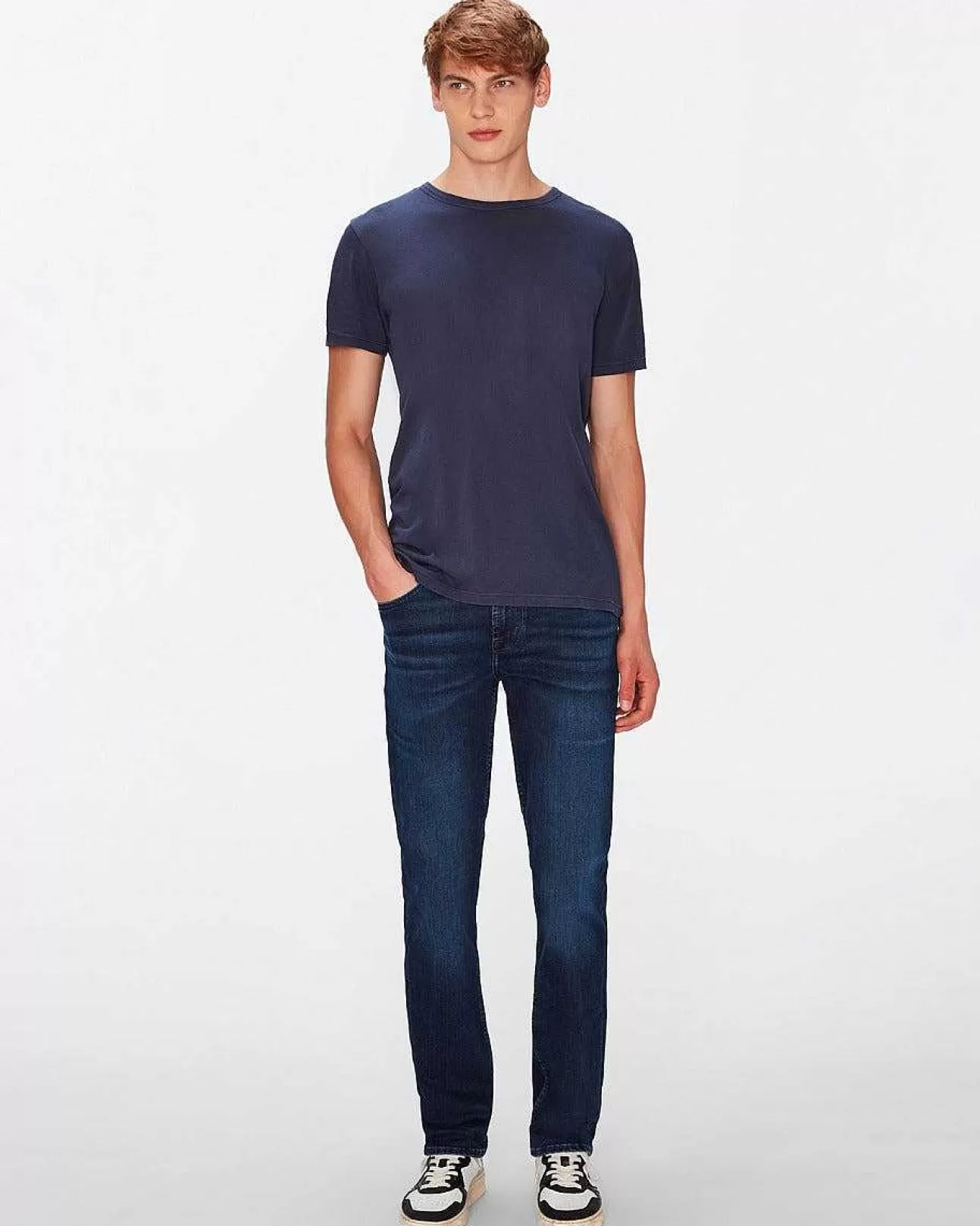 7 For All Mankind T-Shirt Aus Federleichter Baumwolle Marine Outlet