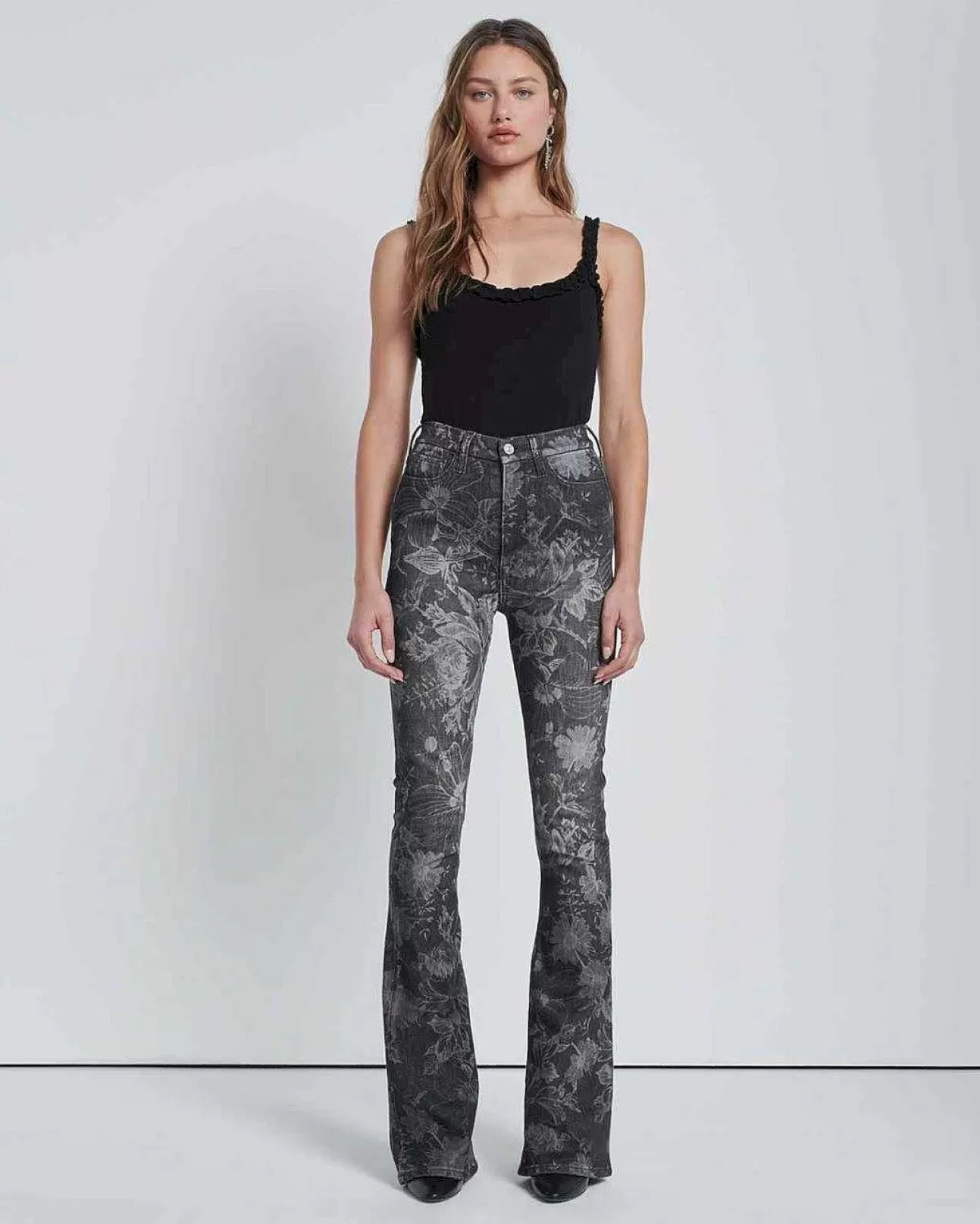 7 For All Mankind Ultra High Rise Skinny Bootcut In Marchenhaftes Blumenschwarz Store