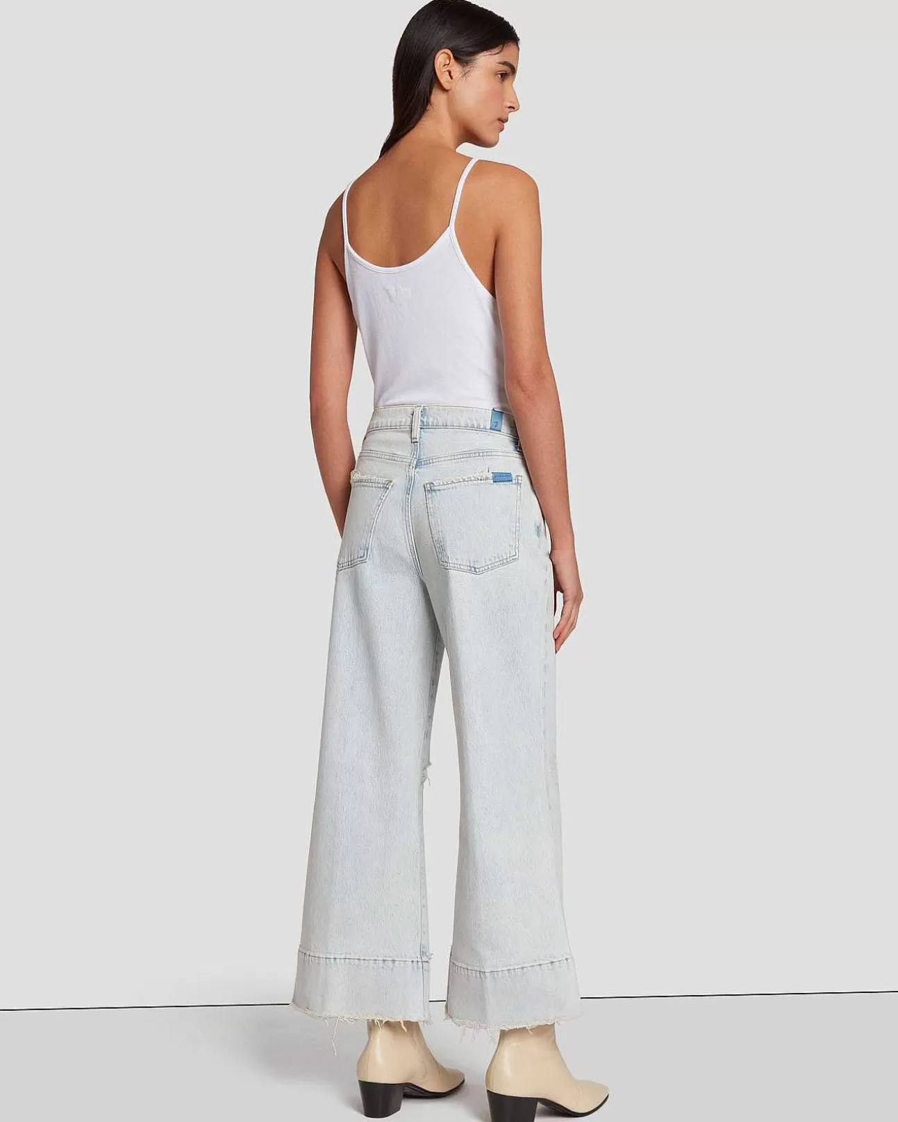 7 For All Mankind Ultrahoher, Verkurzter Jo-In Regnerisches Blau Sale