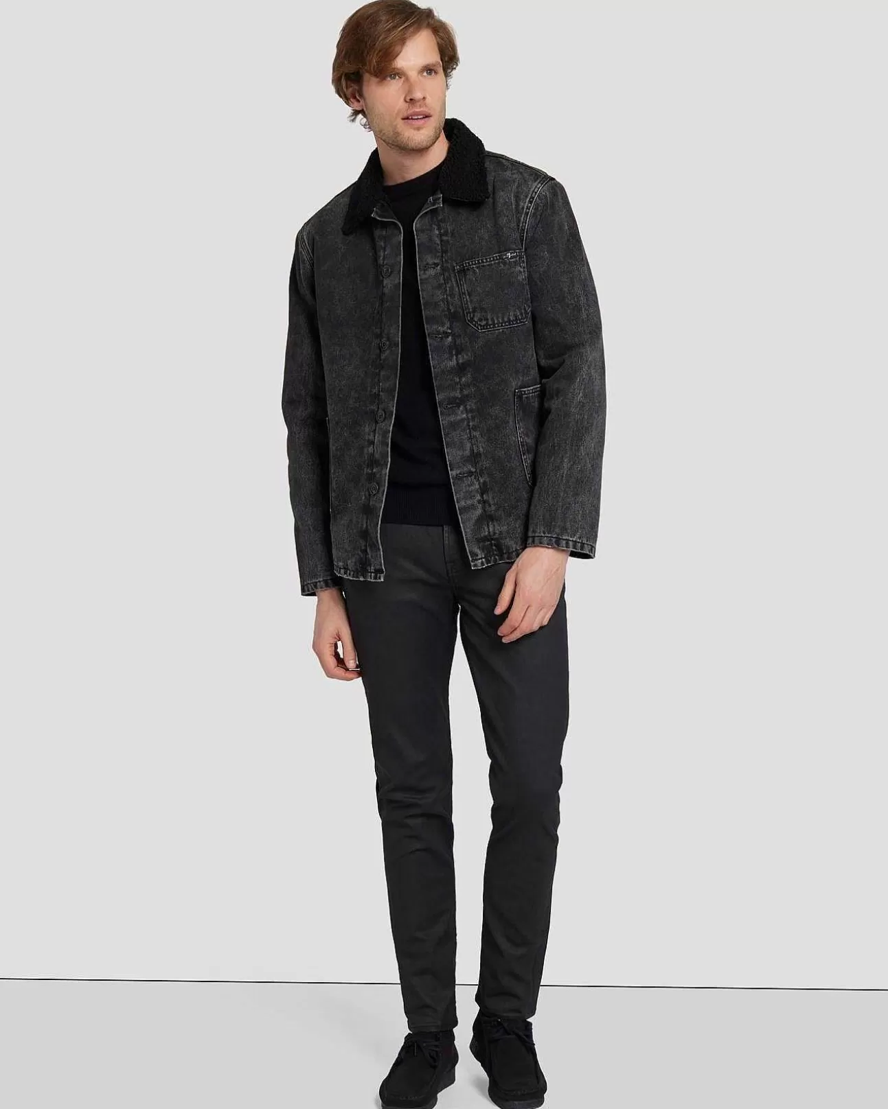 7 For All Mankind Utility-Overshirt In Hallen Aus Efeu Discount