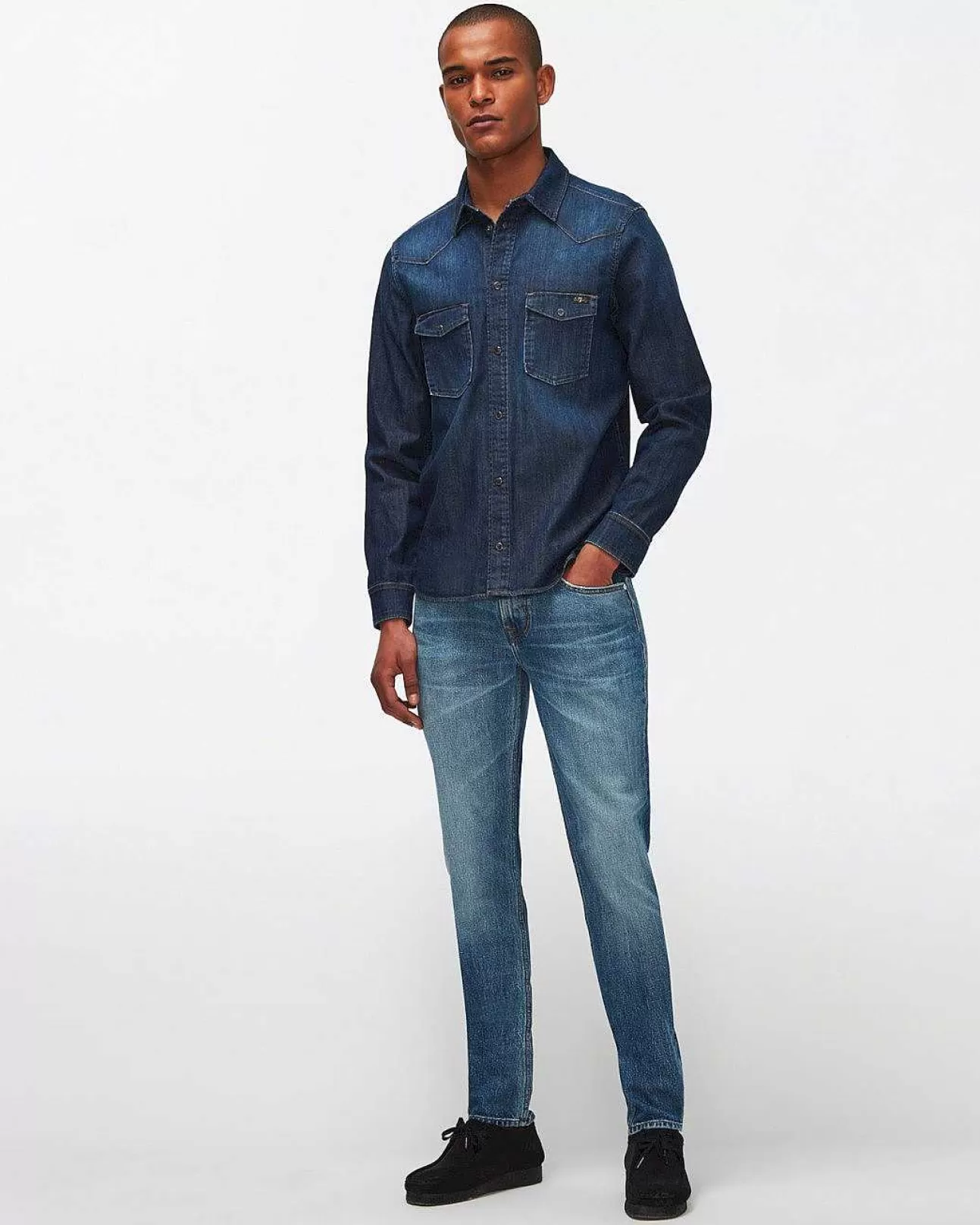 7 For All Mankind Westernhemd Aus Stretch-Tek Grundschule Cheap